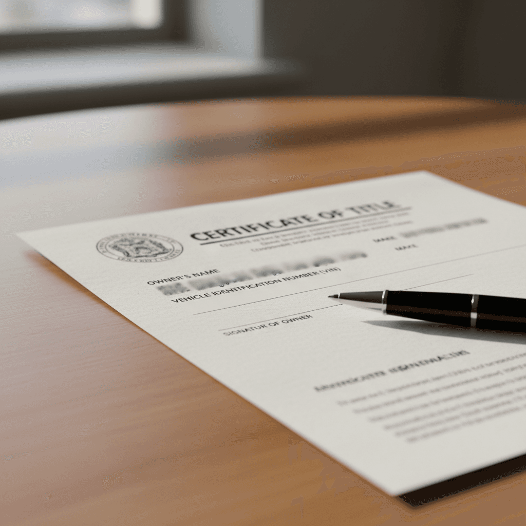 Vehicle title ready for transfer